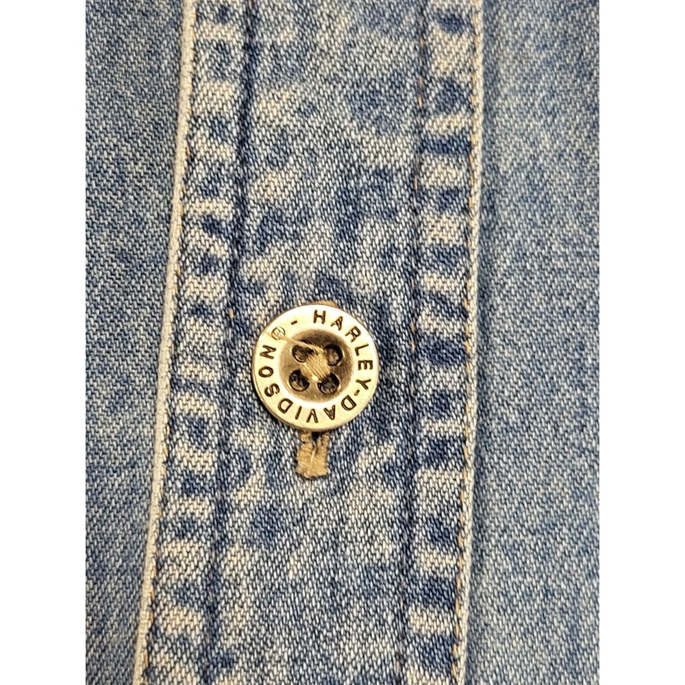 105th Anniversary Harley Davidson Denim Button Front Top Vest Mens XL 2008 Biker - Picture 5 of 16